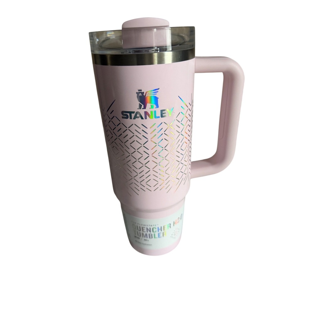 Stanley 30oz Quencher H2.0 FlowState Tumbler Pink Icicle Glass Deco 10-10827-795